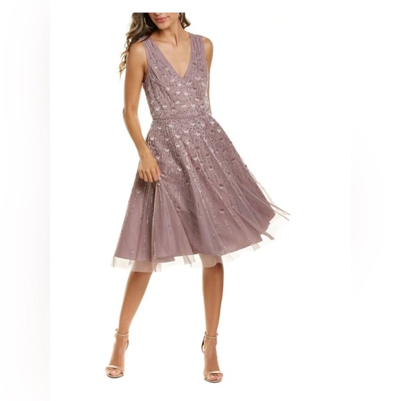 Aidan Mattox Embellished Fit & Flare Midi Dress - Picture 2 of 16